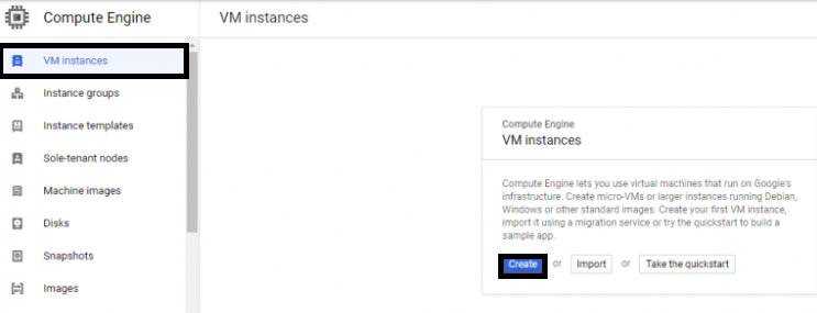 Create new VM Instance